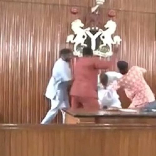 Edo State House of Assembly fights over the impeachment of speaker, Justin Okonoboh
