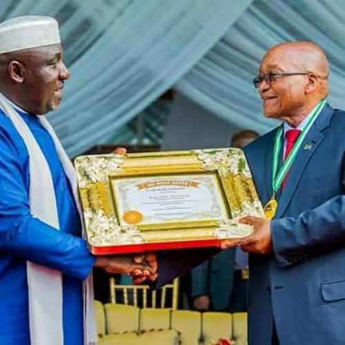 Governor Okorocha partners with President Zuma, honours him with titles, names a road after him in Imo State