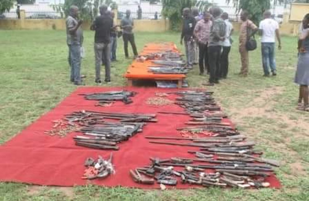 The recovered arms and ammunition 