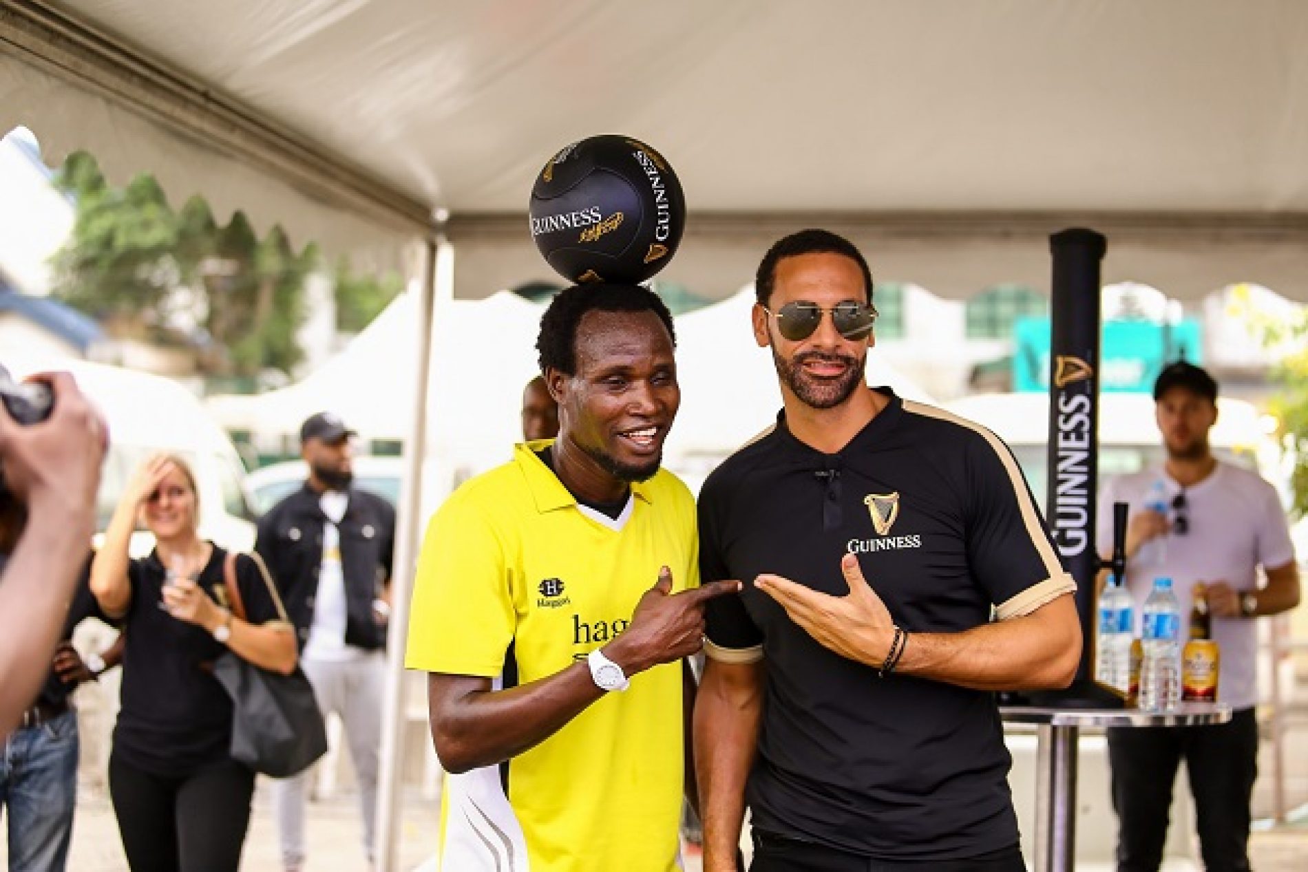 Rio Ferdinand And Guinness World Record Holder Play Football In Lagos.
