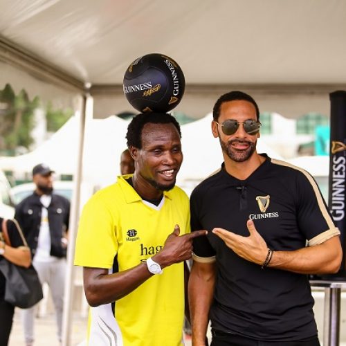 Rio Ferdinand And Guinness World Record Holder Play Football In Lagos.