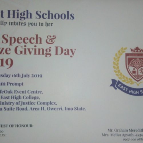 Renowned Scholars, Dignitaries Storms Imo for East High School Speech and Prize Giving Day