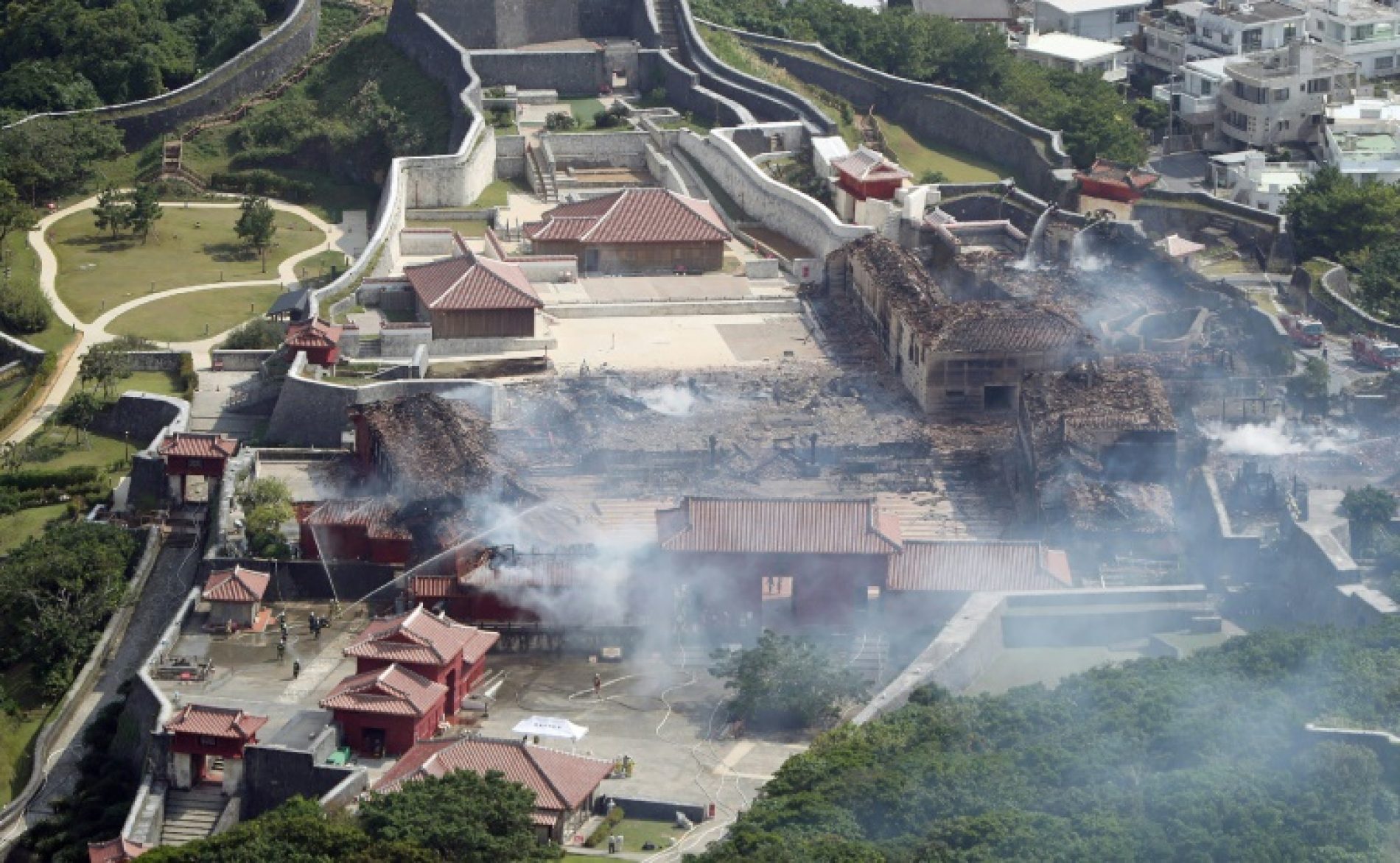Fire engulfs World Heritage castle in Japan’s Okinawa