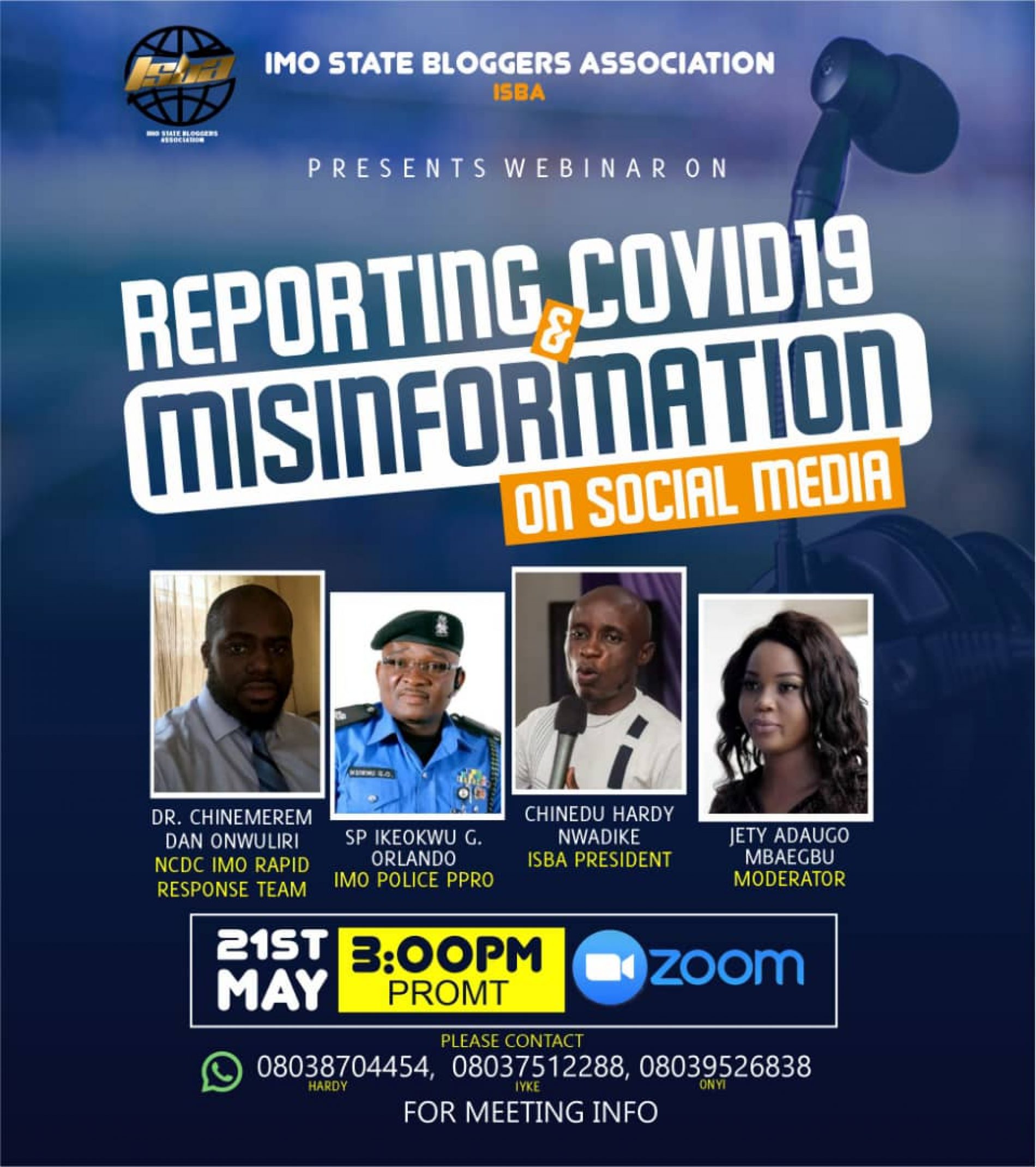 Imo State Bloggers Holds Webinar on Covid19 Misinformation May 21