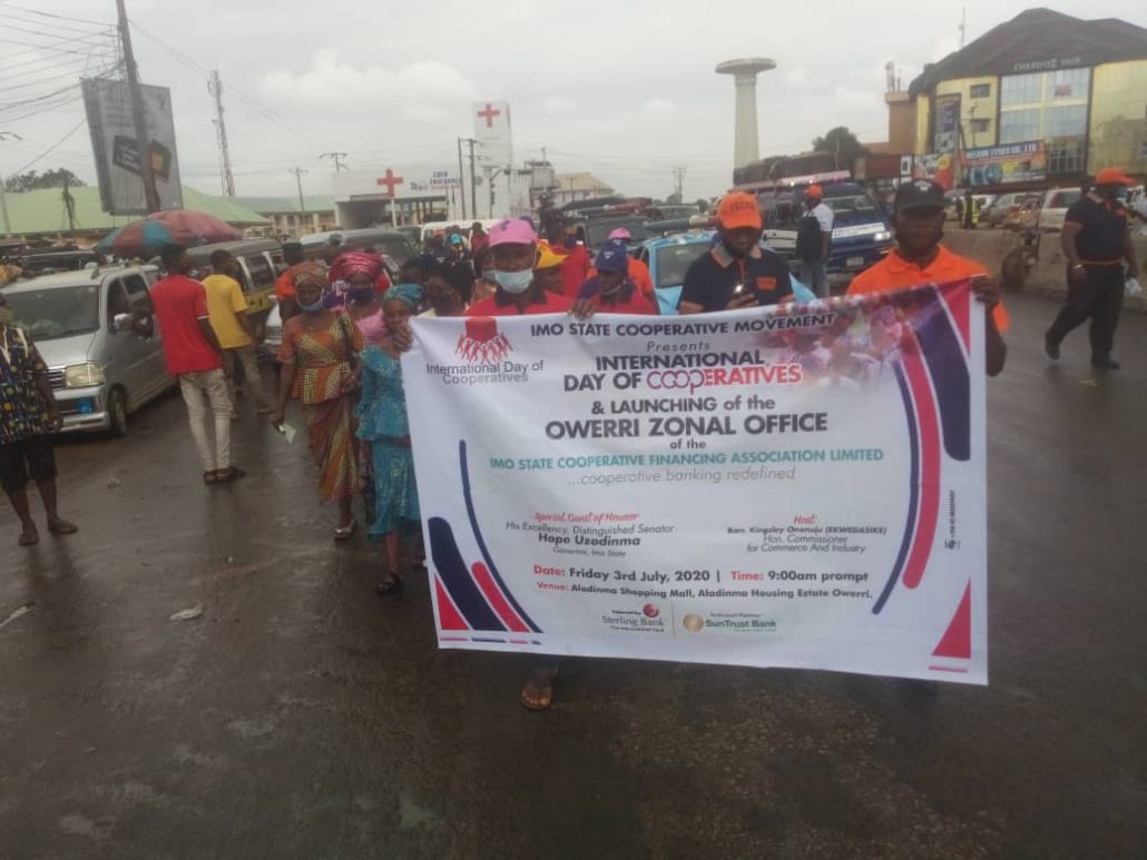 Imo States Cooperative Movement, on Roadshow in Owerri, during the 2020 International Day for Cooperative Societies held in Owerri on Friday