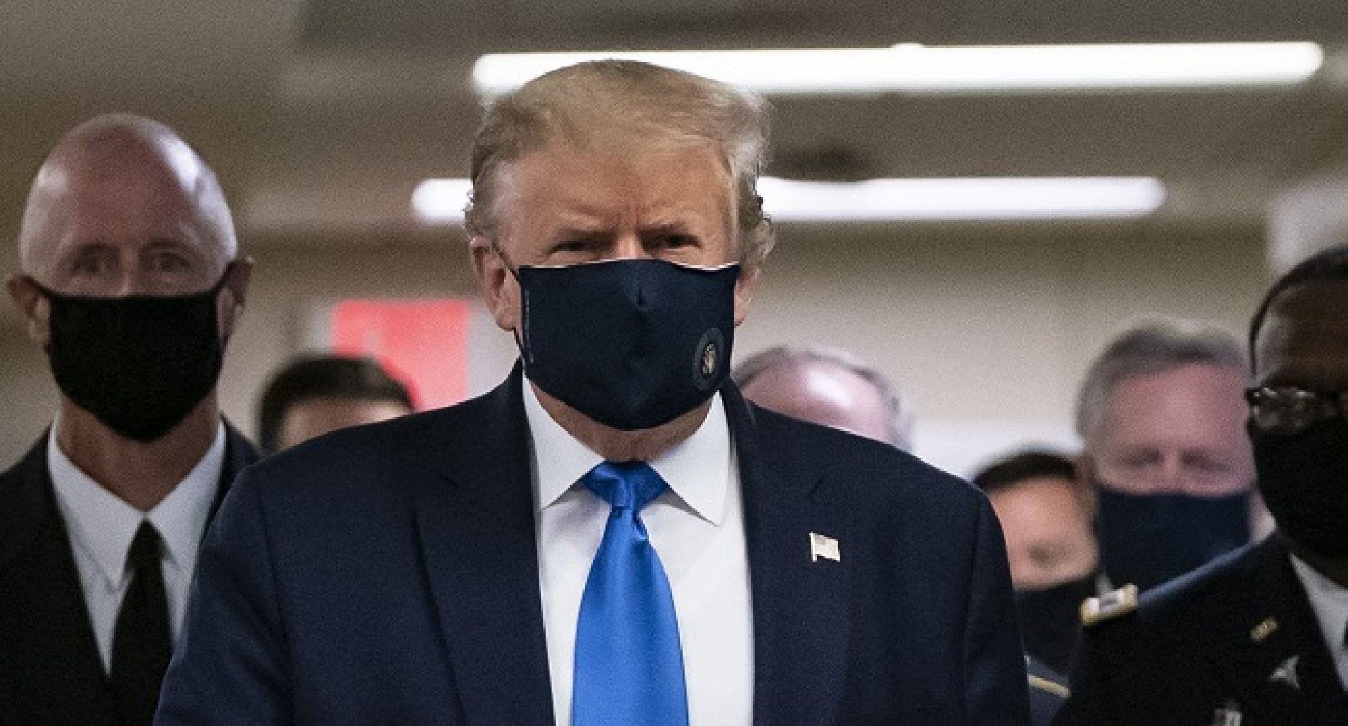 Trump Seen Wearing Facemask In Public For First Time
