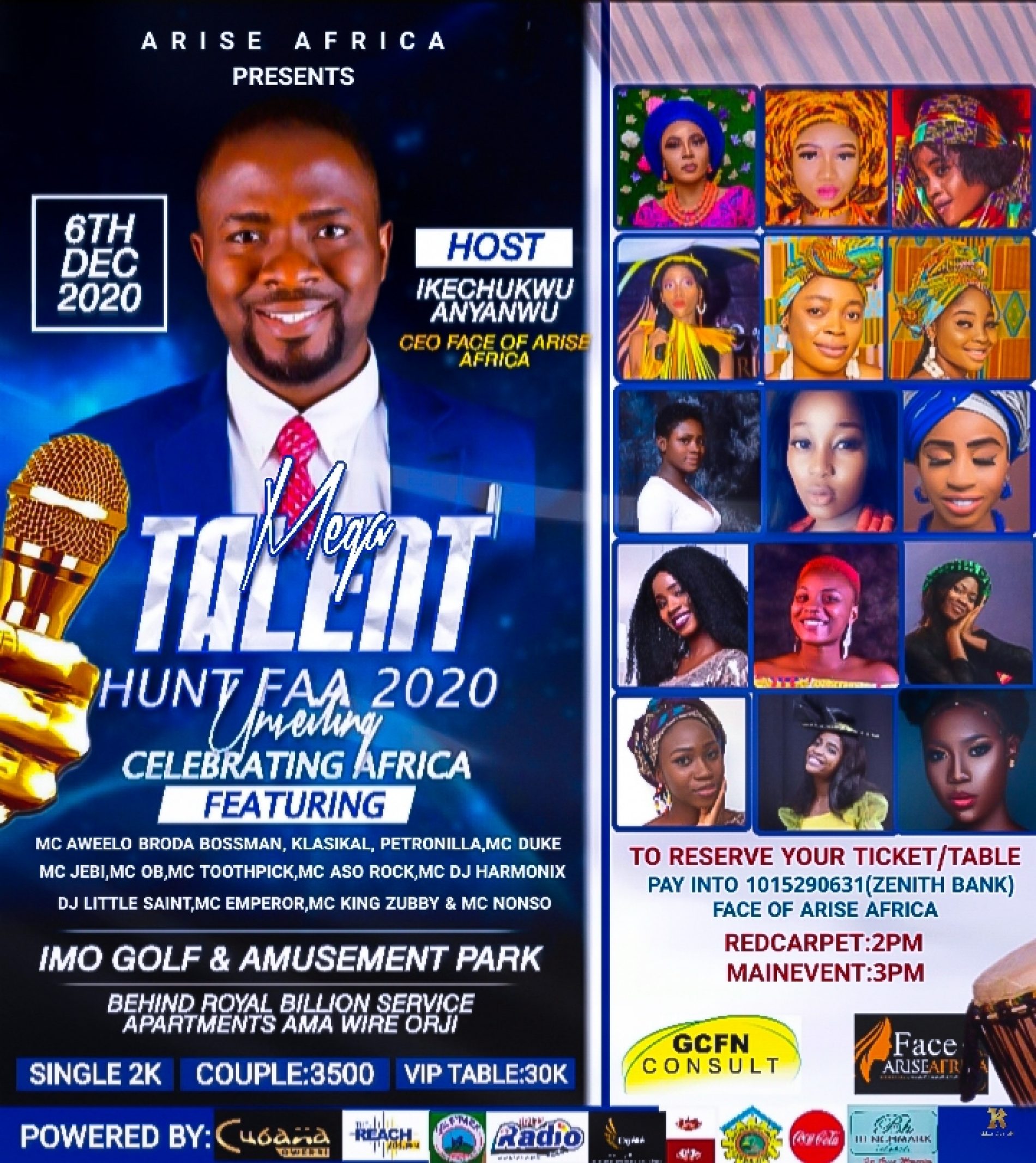 Mega Talent Hunt, Unveiling Face of Arise Africa 2020 Holds Sunday December 6 In Owerri