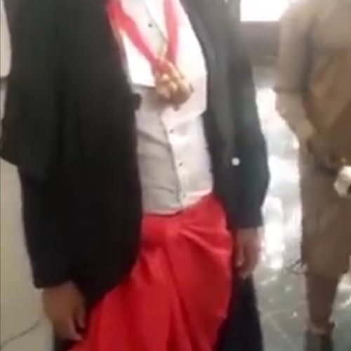 Human Rights Lawyer, Chief Omirhobo, Storms Supreme Court Dresses Like Native Doctor