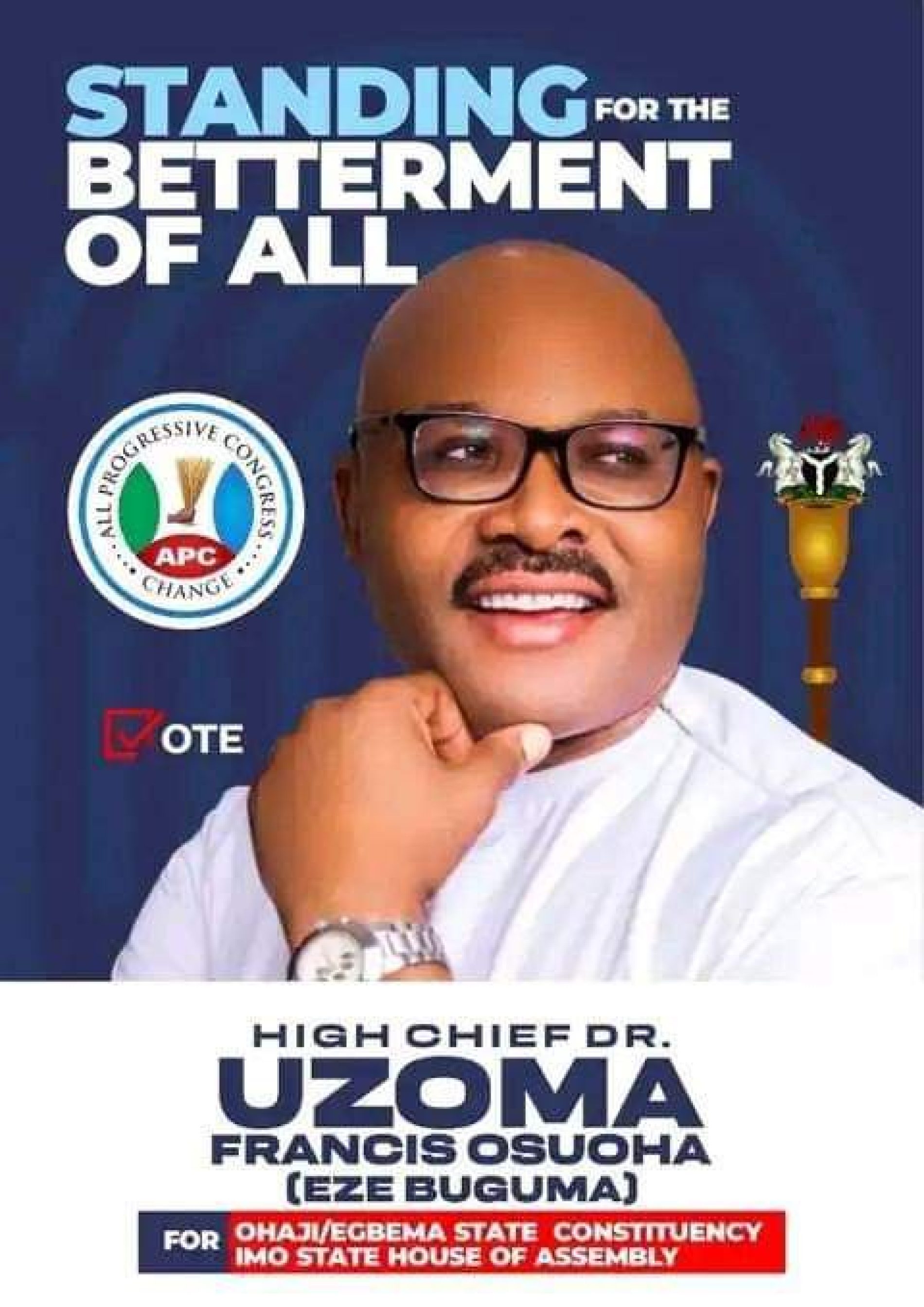 IMHA: APC Candidate Promises Yearly Free WAEC, JAMB Registration for Ohaji/Egbema Students