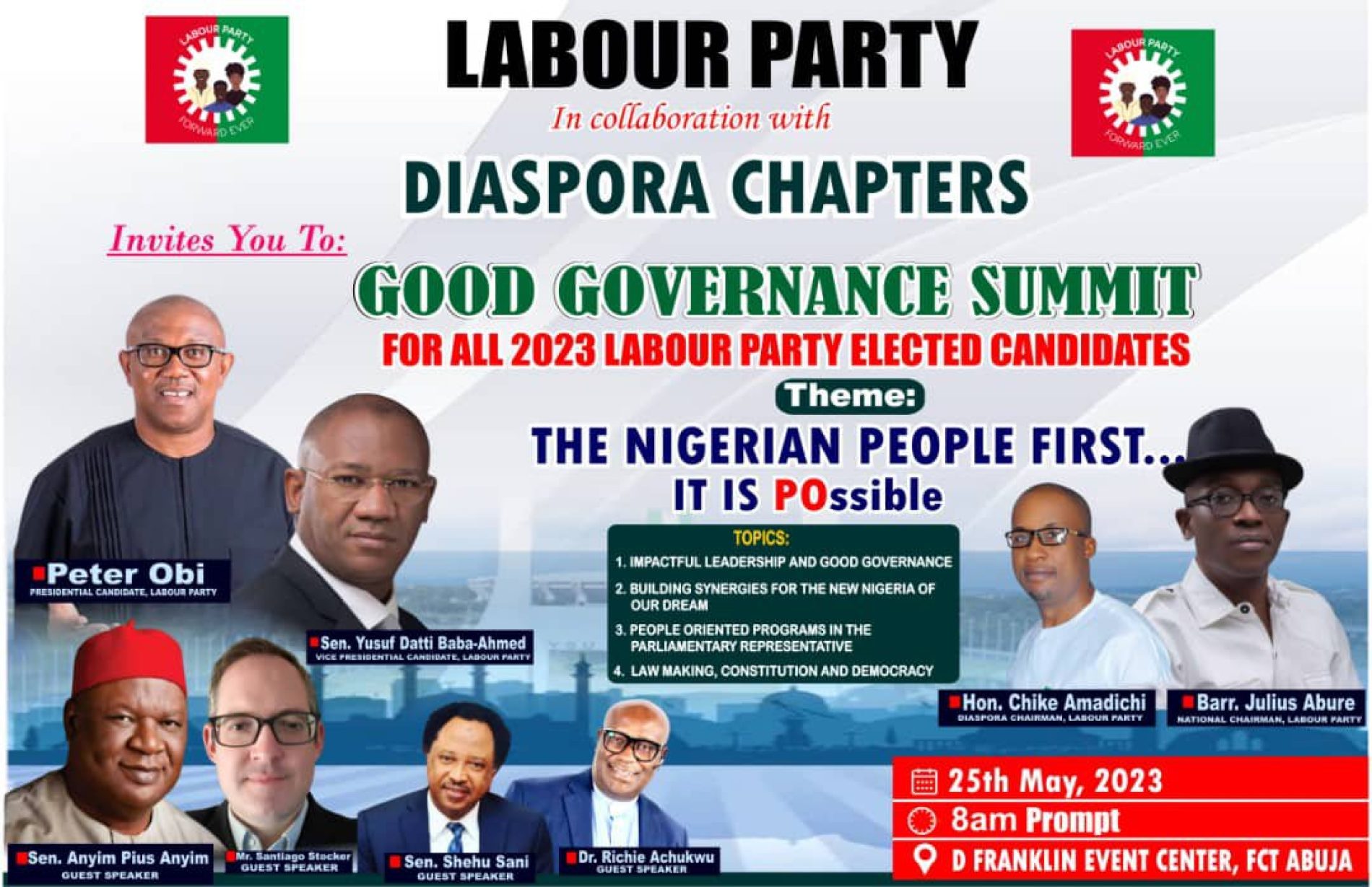 Labour Party Diaspora Chapters Hold Good Governance Summit May 25 Ahead Inauguration
