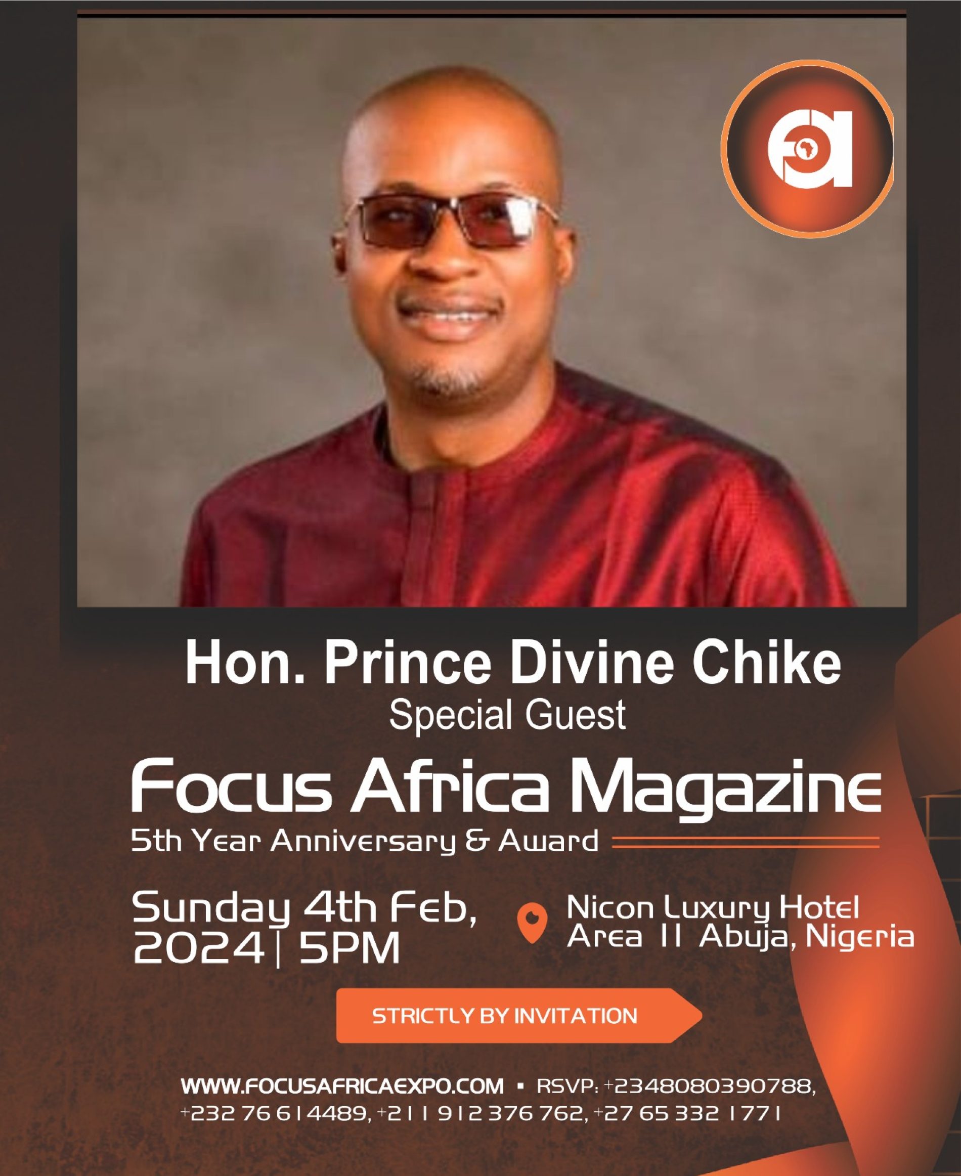 NDF Country Director, Hon. Chike Makes Lists of Special Guests of Honour for Focus Africa 5th Anniversary