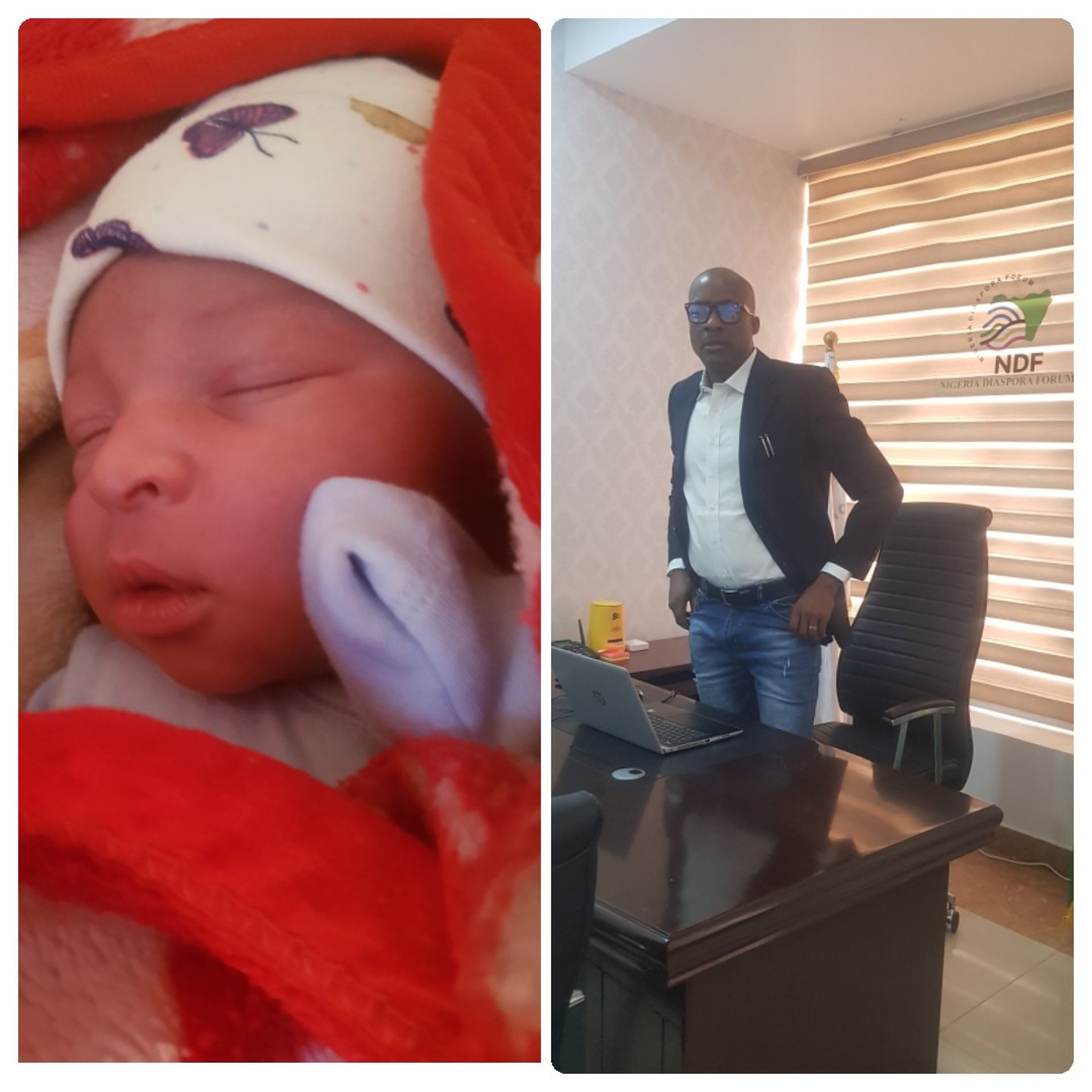Nigeria Diaspora Forum NDF  Country Director Hon. Chike welcomes a new baby boy to the family