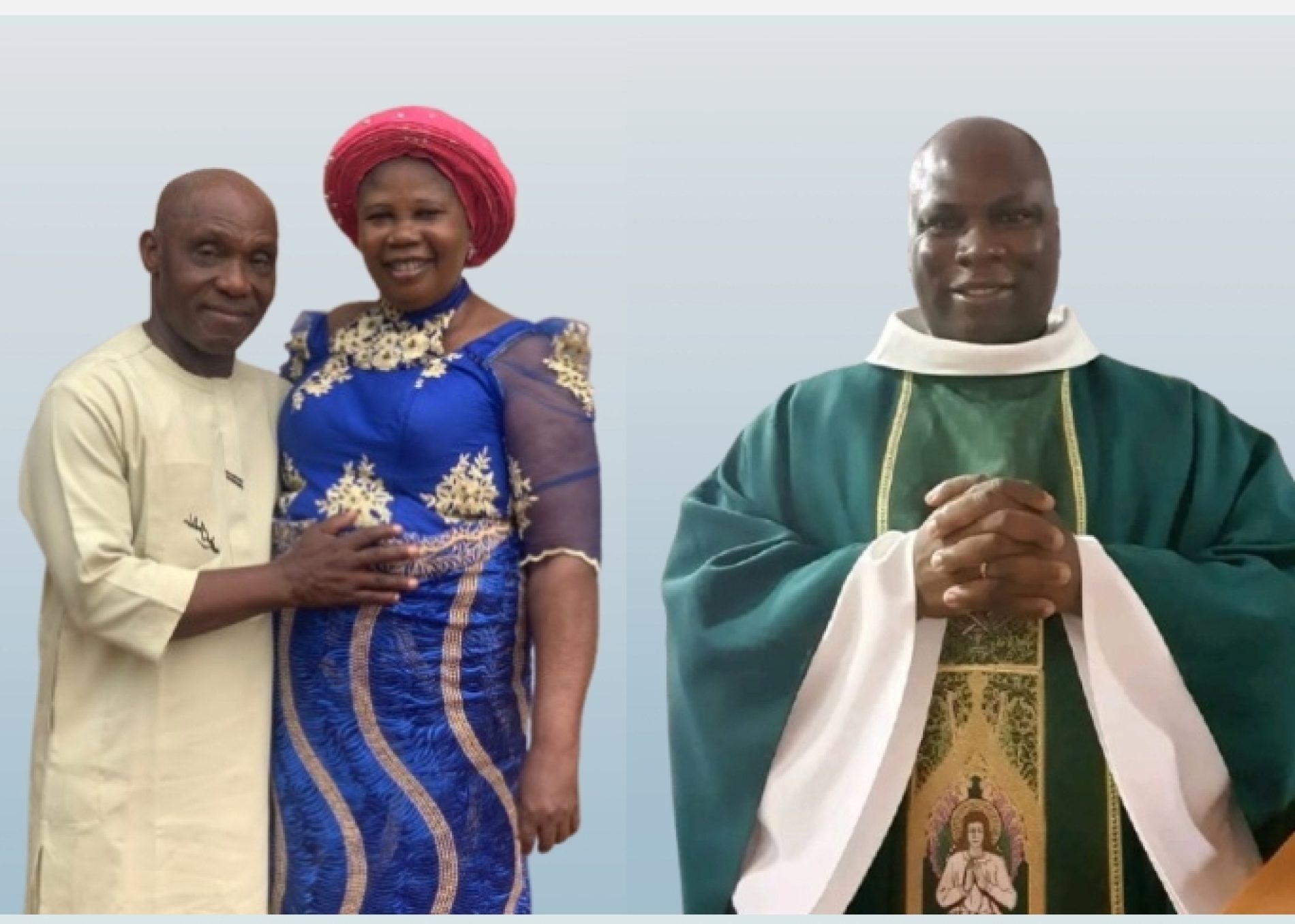 Comrade Longinus Anyanwu, His Wife Hails Rev. Fr Chikezie Okoroanyanwu On Silver Jubilee Celebration