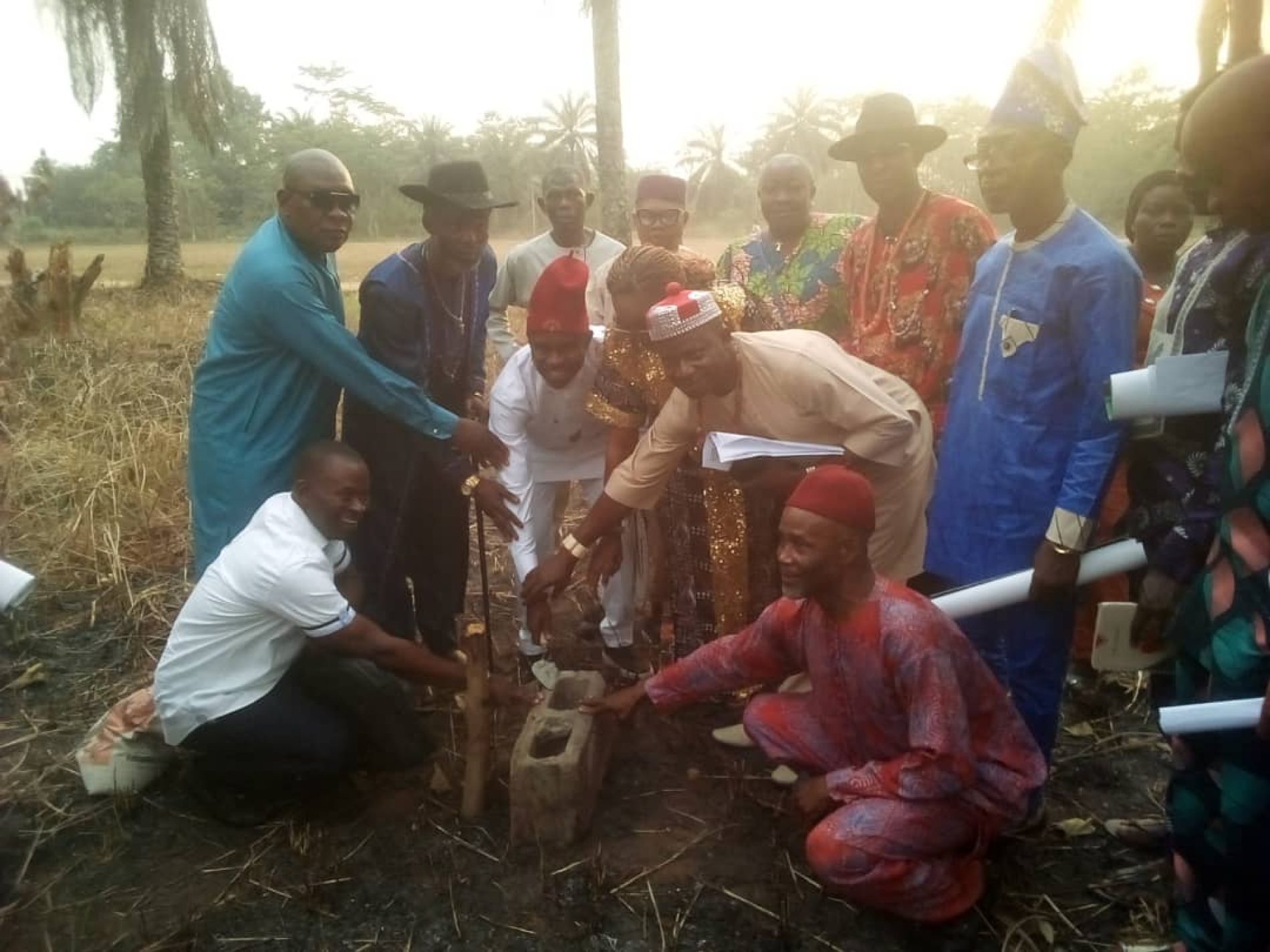 Old students lay One-Storey building foundation for Alma Mater in Imo