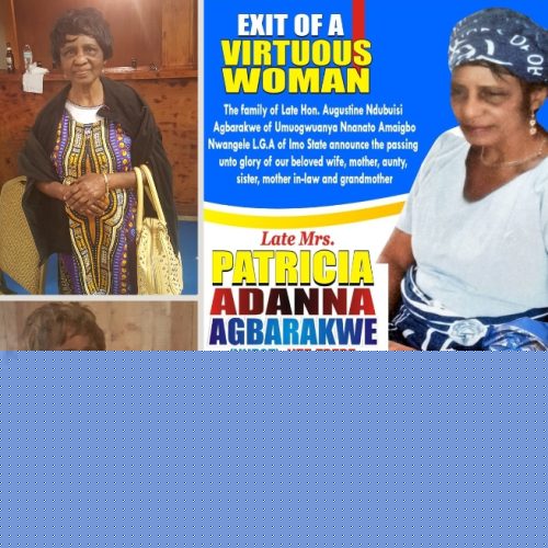 Late Patricia Adannna Agbarakwe For Burial Thursday 19th March, 2026
