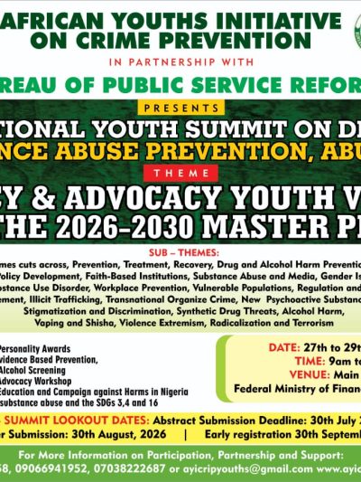 AYICRIP Finalises Plans for 12th National Youth Summit on Drug Abuse Prevention