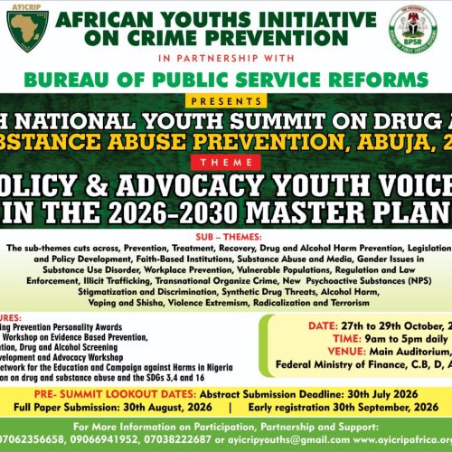 AYICRIP Finalises Plans for 12th National Youth Summit on Drug Abuse Prevention